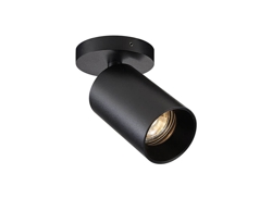 SpotOn Circle1 plafondlamp/spot, zwart m. kabelgat