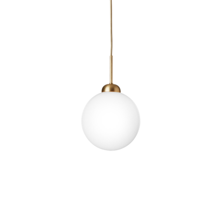 Apiales 1 Large hanglamp, geborsteld messing/opal