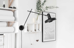 Arigato wandlamp met snoer, zwart