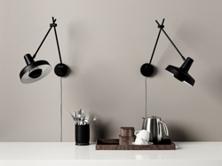 Arigato wandlamp met snoer, zwart