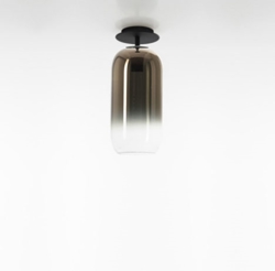 Gople Mini plafondlamp, zwart/brons