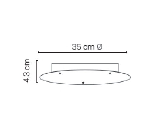 Plafondkap Ø35 - 3 uitgangen, wit (RAL 9016)