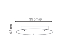 Plafondkap Ø35 - 3 uitgangen, wit (RAL 9016)