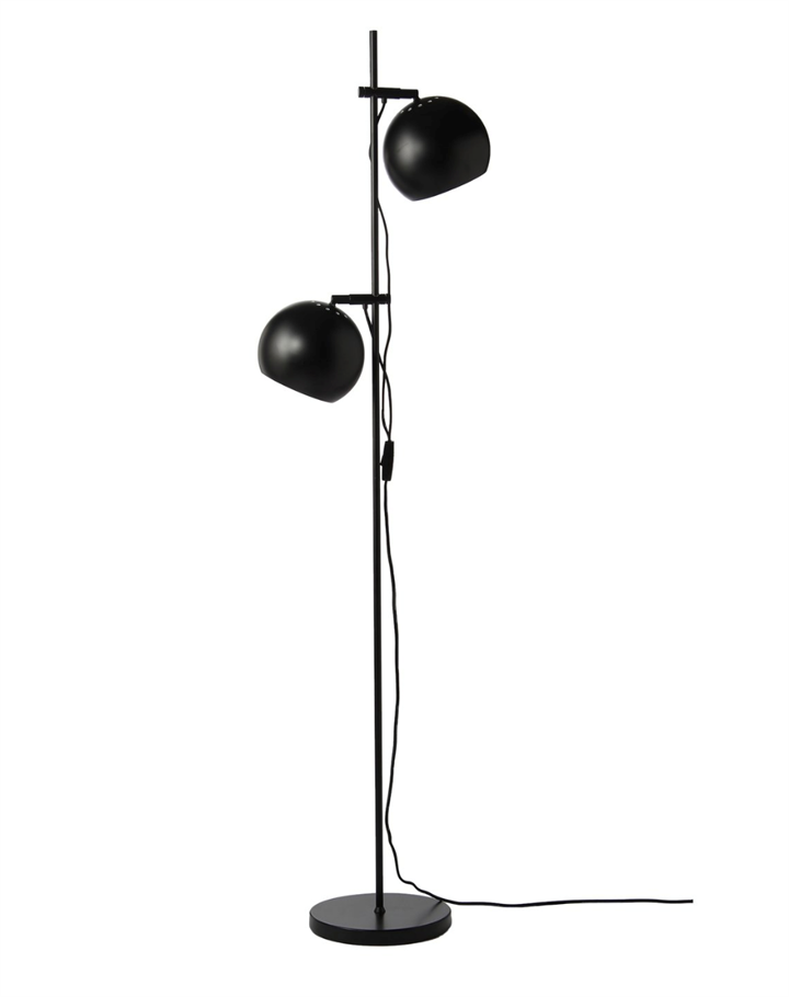 BALL DOUBLE vloerlamp, mat zwart