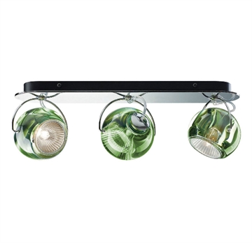 Beluga 3 wandlamp/plafondlamp, groen