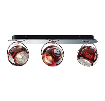 Beluga 3 wandlamp/plafondlamp, rood