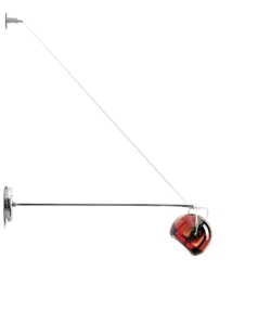 Beluga wandlamp op arm, rood