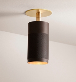 Thorup Copenhagen Patrone inbouw plafondspot met afdekplaat, gebronsd messing, 120 mm