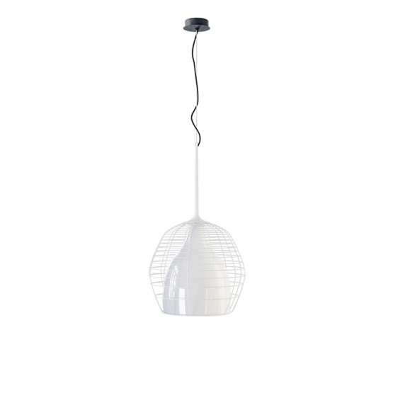 Cage Hanglamp Groot, Wit/Wit