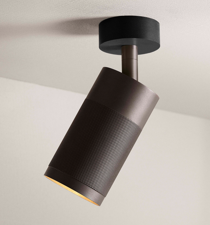 Thorup Copenhagen Patrone plafondspot m/baldakijn, gebronsd messing/donker, 120 mm