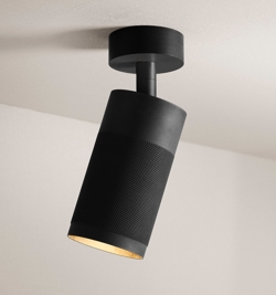 Thorup Copenhagen Patrone plafondspot m/baldakijn, zwart-bruine messing/donker, 120 mm