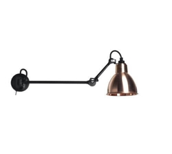 Lampe Gras No. 204 L40 SW wandlamp, zwart/ruw koper