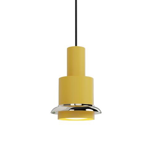 Chaumont hanglamp 150, geel/nikkel