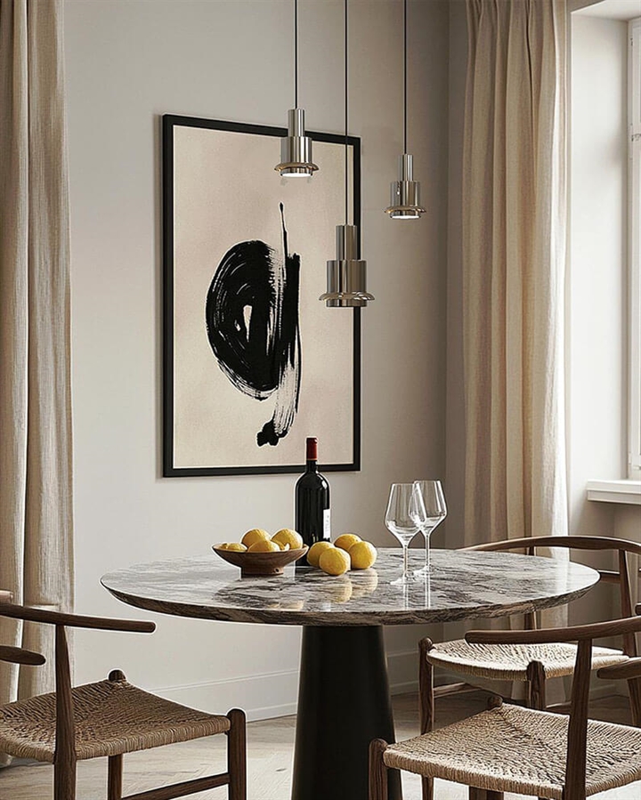 Chaumont hanglampen 150 en 190 in nikkel