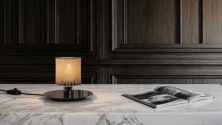 In The Sun 220 tafellamp, zwart/zilver