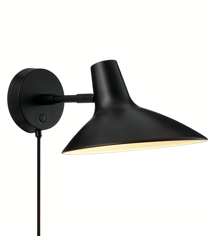 Darci short wandlamp, zwart
