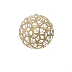 Coral 600 hanglamp, bamboe/wit