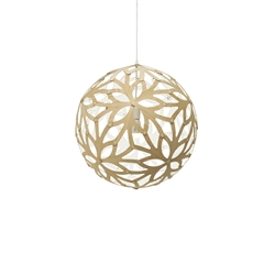 Floral 600 hanglamp, bamboe/wit