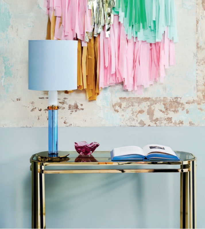 Carnival tafellamp No. 1, blue/amber/white/clear