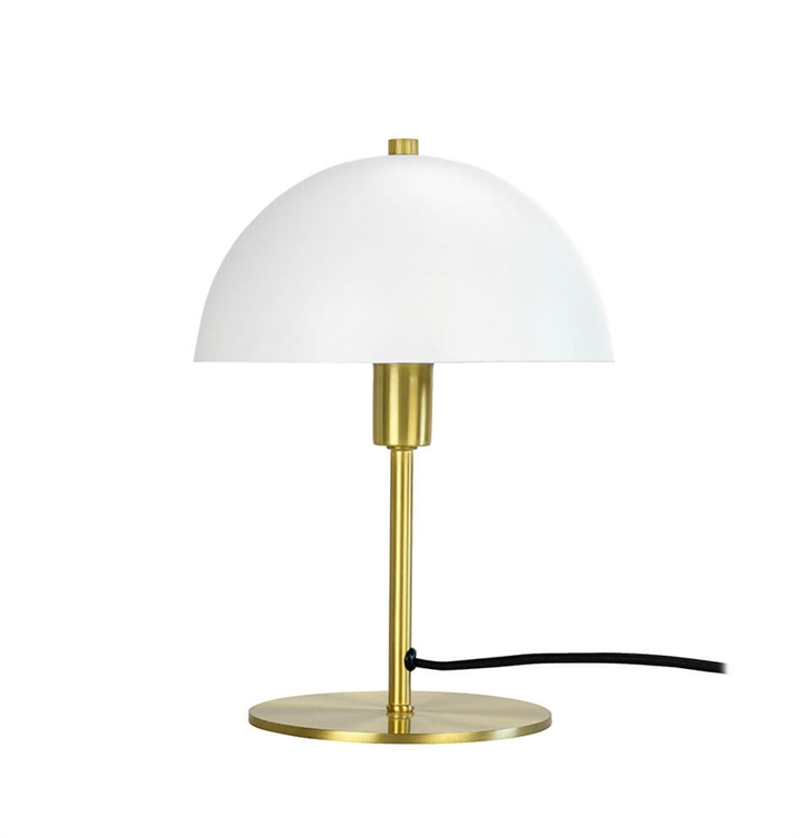 Malmø tafellamp, mat wit/messing
