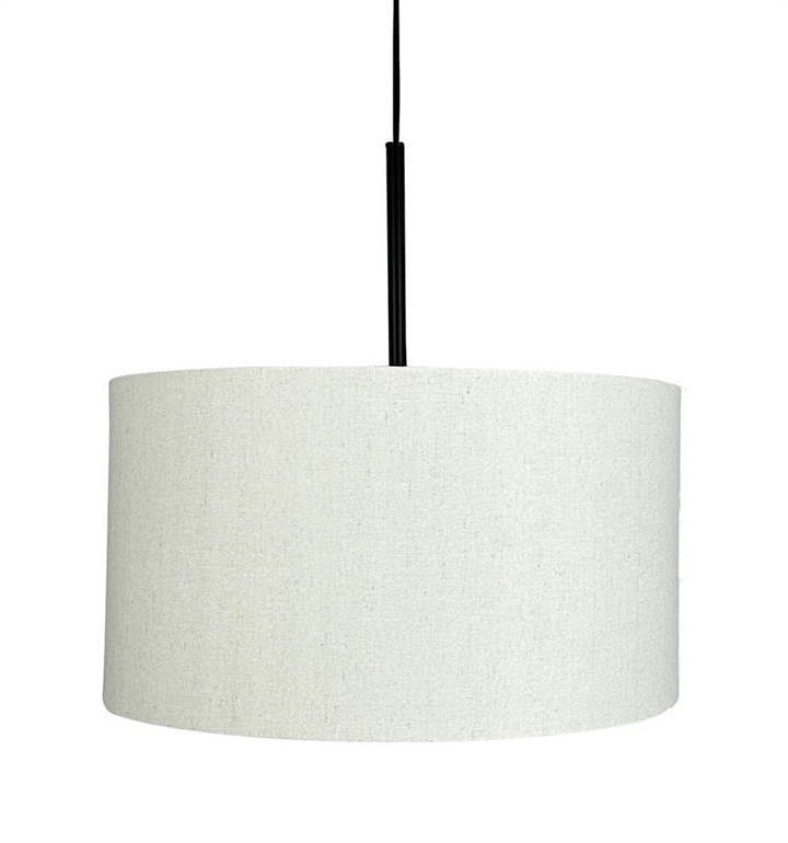 Calix hanglamp met hoge stoffen kap, natuur/zwart