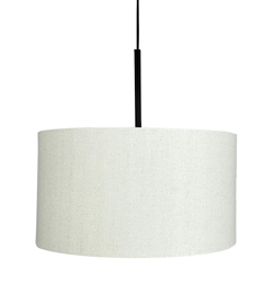 Calix hanglamp met hoge stoffen kap, natuur/zwart
