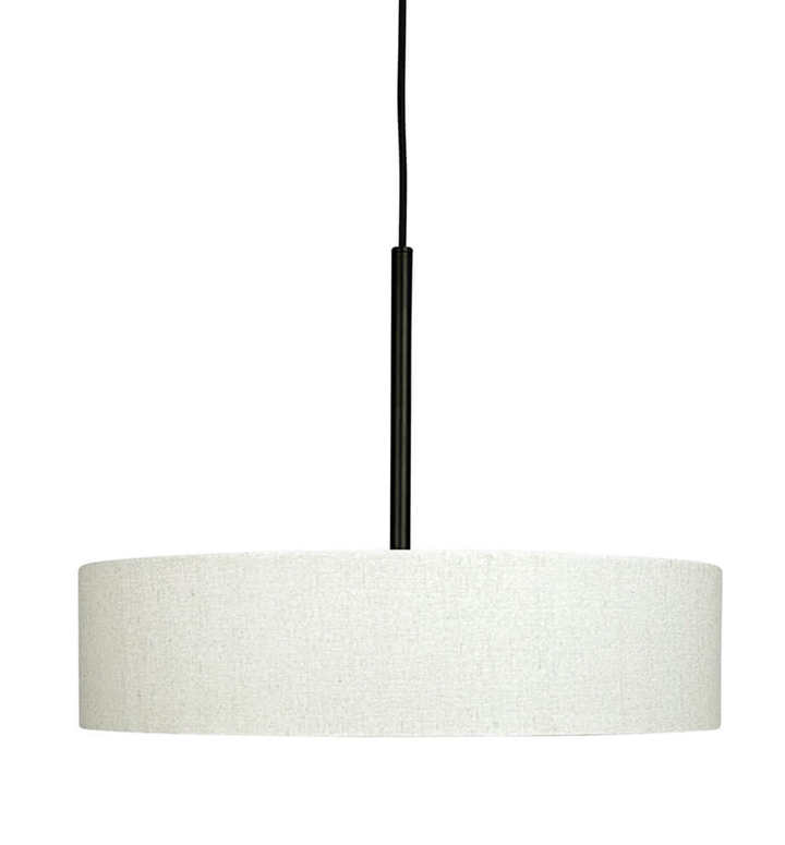 Calix hanglamp met lage stoffen kap, natuur/zwart