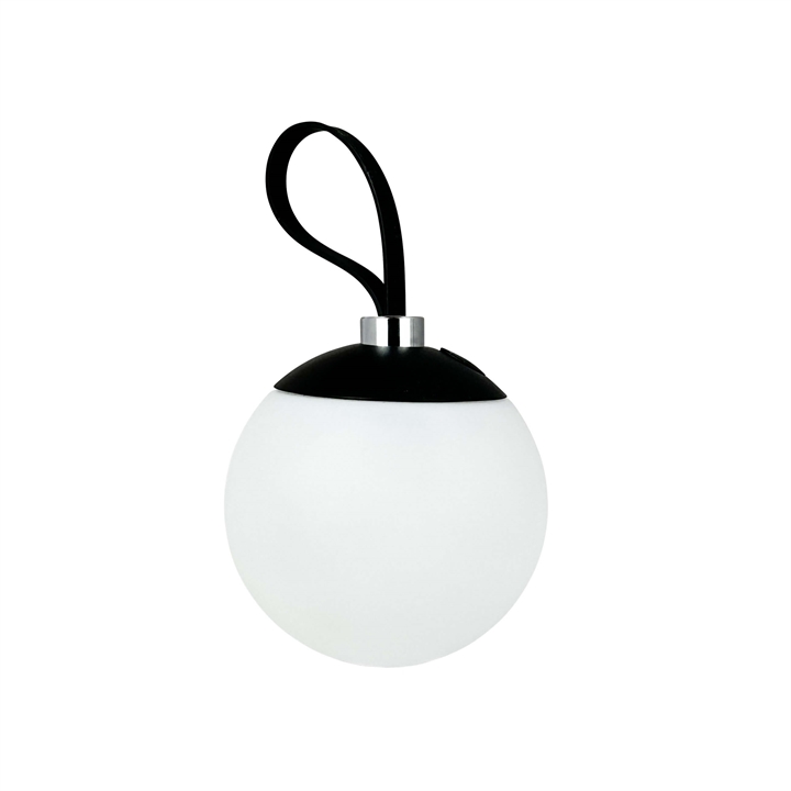 Odin Outdoor lichtbol / batterijlamp met riem, zwart/wit