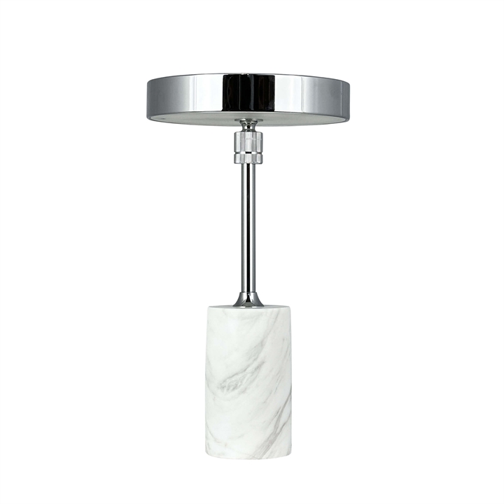 Starlight LED batterij- / tafellamp, wit marmer/chroom