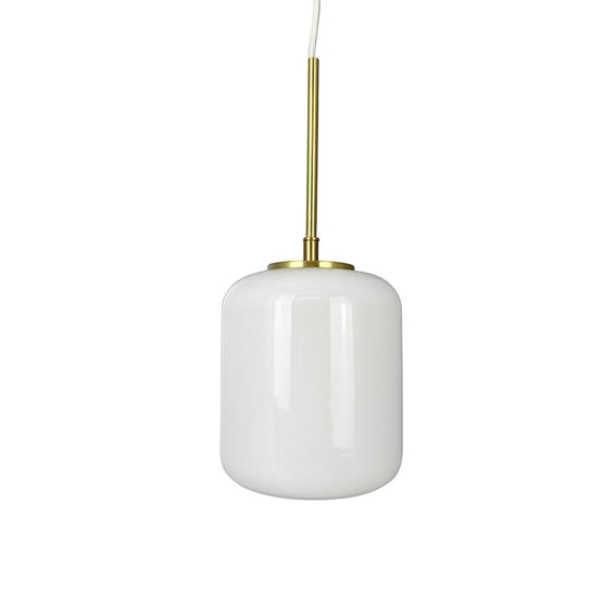 Silvia D15 hanglamp, opaal/messing