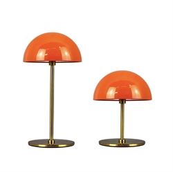 Along LED tafellamp / batterijlamp, oranje/messing (2 st.)