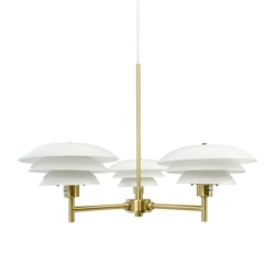 DL20 kroonluchter, opaal/messing