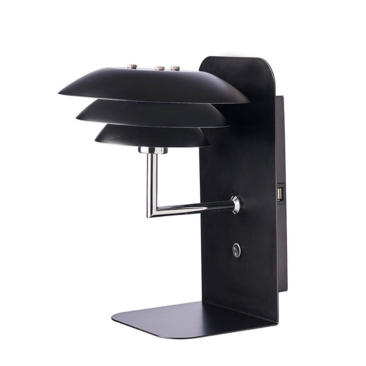 DL20 wandlamp m/USB, zwart