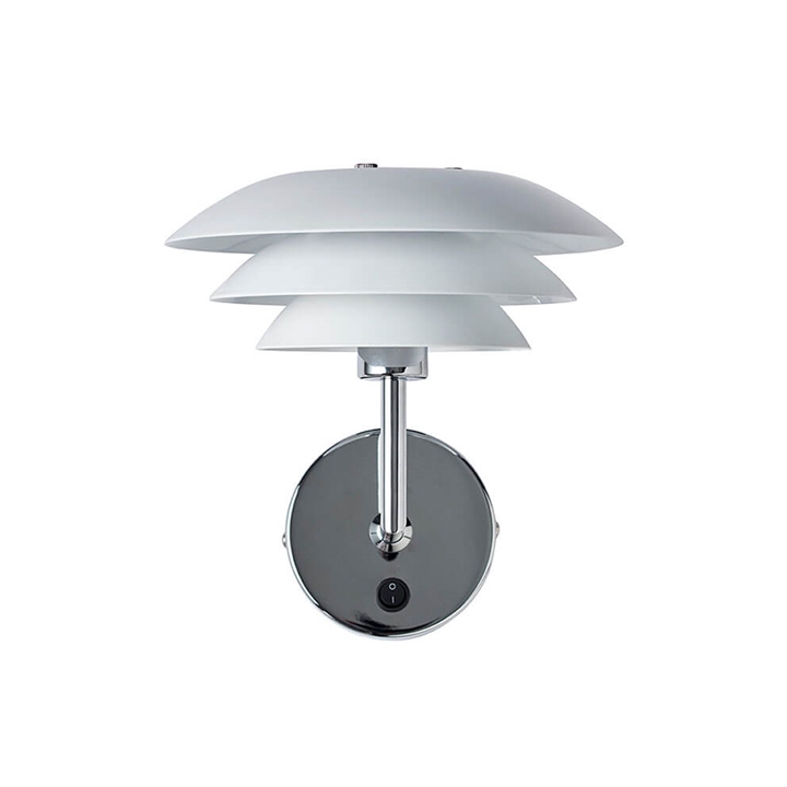 DL20 wandlamp, wit/chroom
