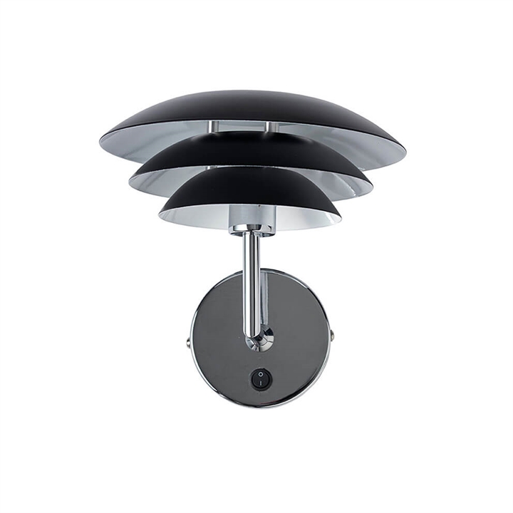 DL20 wandlamp, zwart/chroom