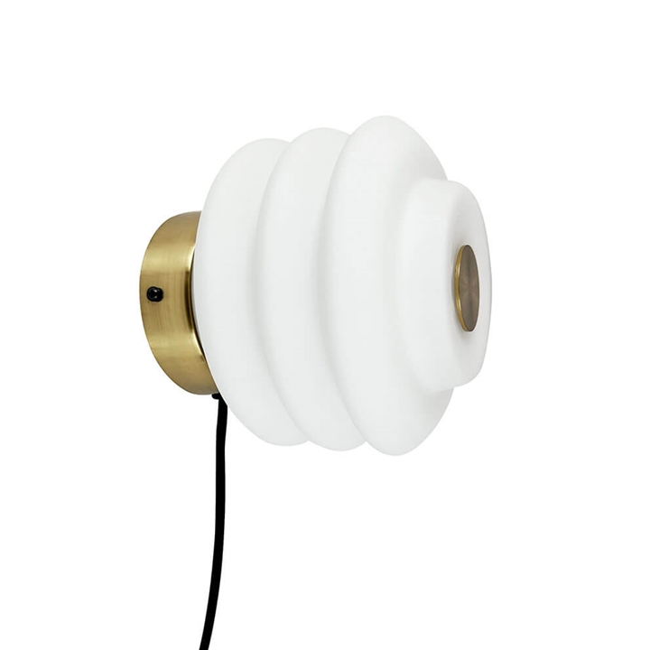 Diva wandlamp, opaal/messing