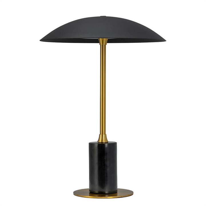 Moon batterijlamp / tafellamp, zwart/messing