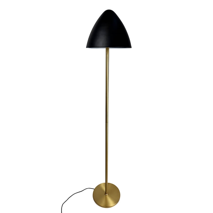 Oulu vloerlamp, zwart/messing
