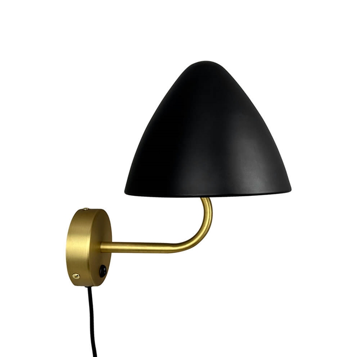 Oulu wandlamp, zwart/messing