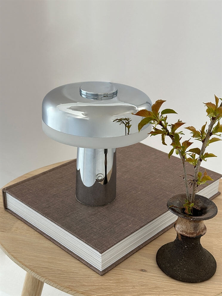 Porter LED batterijlamp, chroom