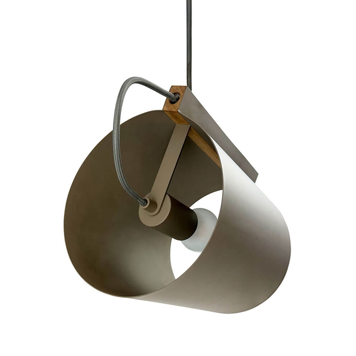 Wum schuine grote hanglamp, mat grijs