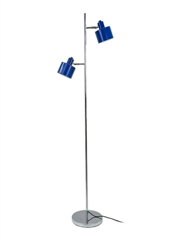 Ocean vloerlamp, blauw/chroom