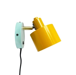 Ocean wandlamp kort, curry/messing/turquoise