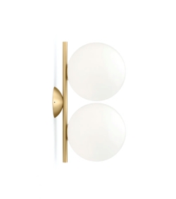 IC Light C/W1 Double wandlamp/plafondlamp, messing