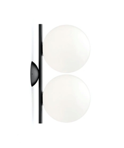 IC Light C/W1 Double wandlamp/plafondlamp, zwart