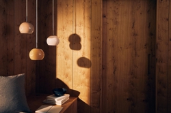 Ball Glass Ø18 hanglampen in cappuccino, amber en opaal roze