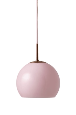 Ball Glass hanglamp Ø18, opaal roze