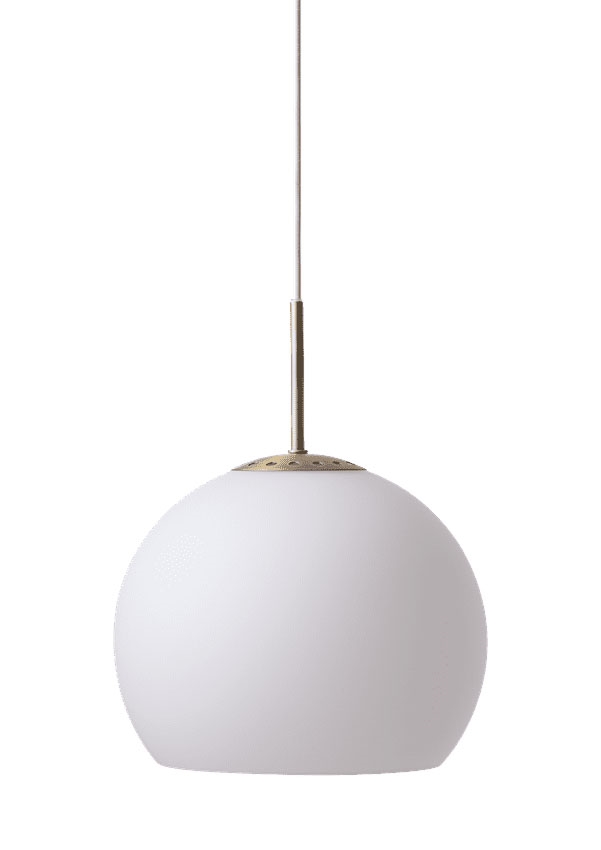Ball Glass hanglamp Ø25, opaal wit