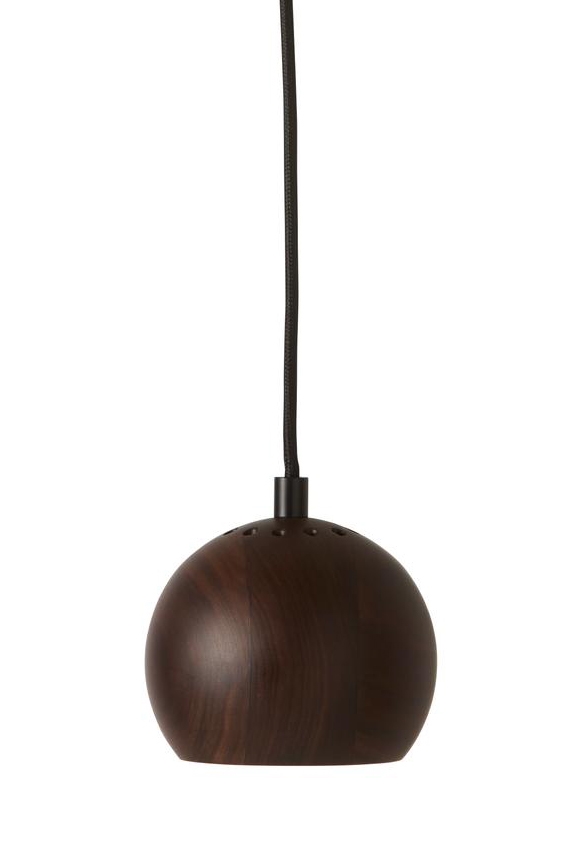 Ball Wood hanglamp Ø12, walnoot