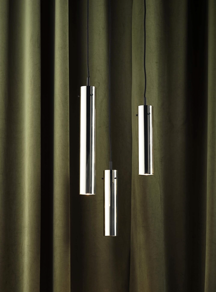 FM2014 hanglampen H24 en H36, glanzend staal